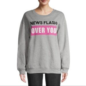 NWT WOUND UP NEWS FLASH OVER YOU SWEATSHIRT M
